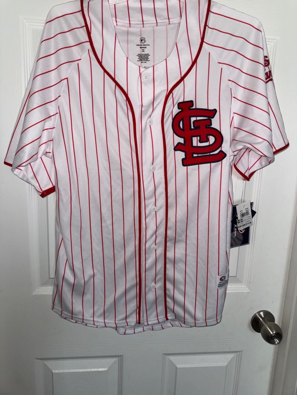 MLB St. Louis Cardinals Pinstripe Jersey - White & Red Trim